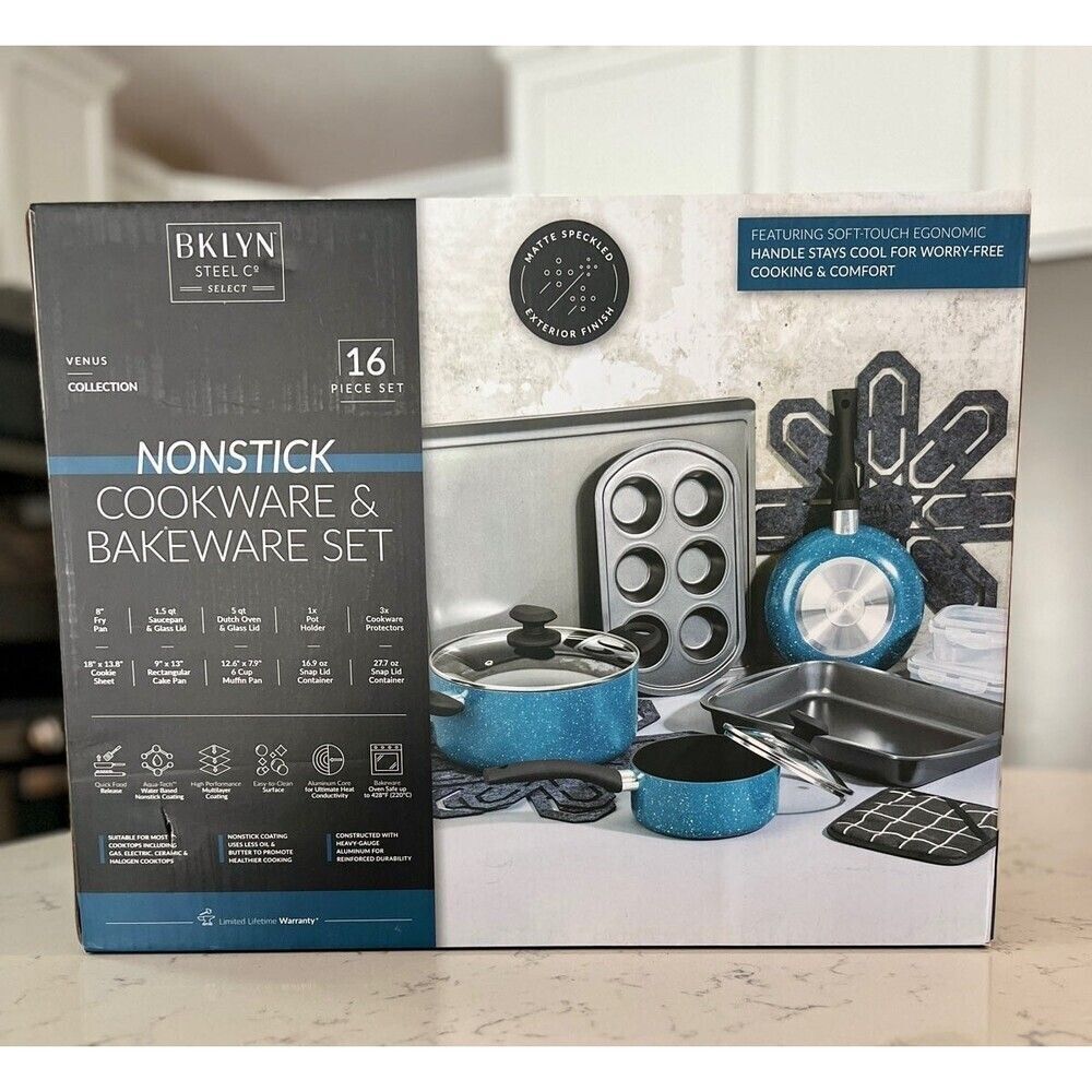 New Venus Brooklyn  16 piece NONSTICK  COOKWARE & BAKEWARE SET